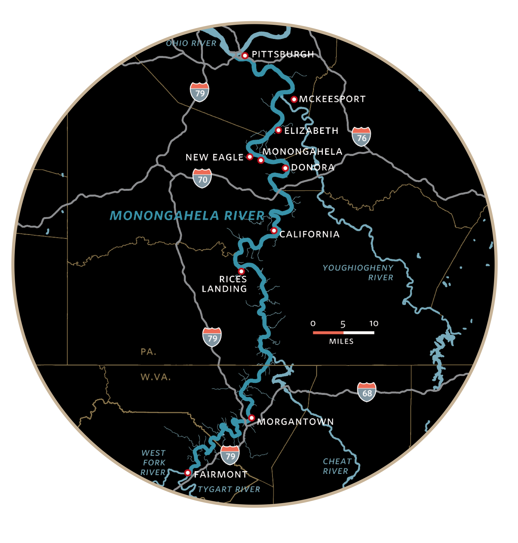 Mongahela River Map