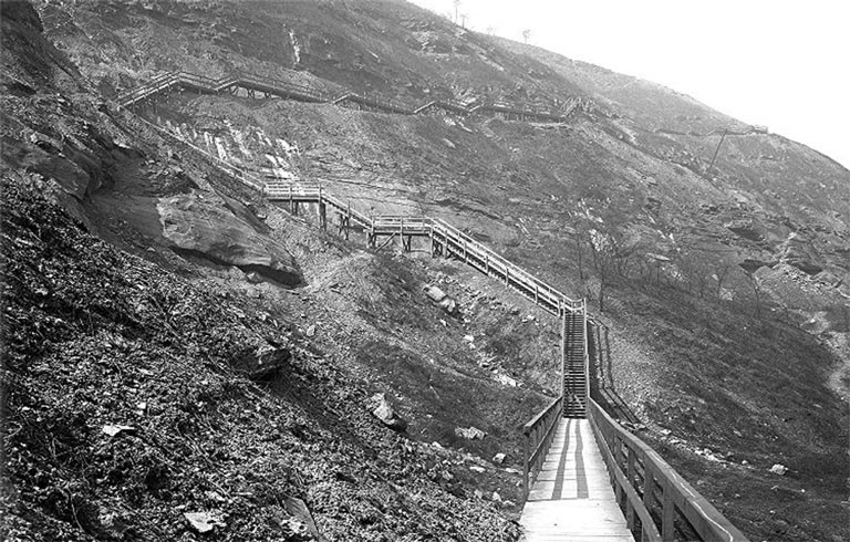 Indian Trail Steps, Duquesne Heights, 1911, Pittsburgh City Photographer Collection