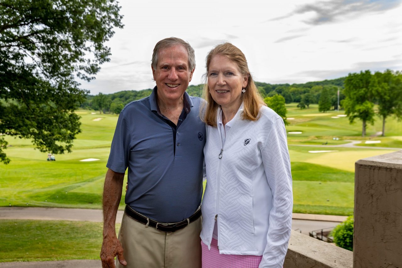 Board member Bill and Gayle Simpson during lunch at  the Second Annual Brother's Brother Foundation Gold Tournament at Fox Chapel Golf Club.