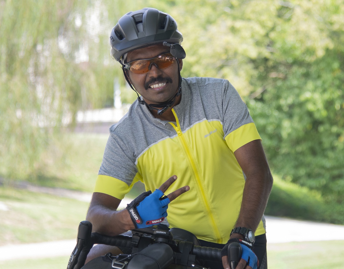 Muthappan Alagappan of Columbus, OH, was riding from Pittsburgh to Washington, D.C. with co-workers from Cardinal Health. It was his first time on the trail and he wanted a long ride.