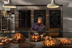 Bread Furst, Van Ness area of Washington DCEarly morning before the bakery opened.Preparing the daily offerings.