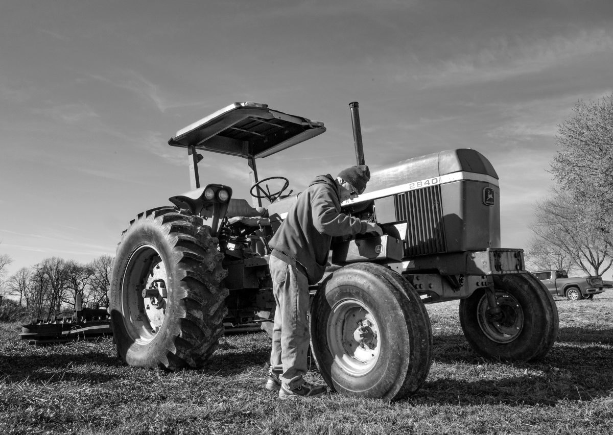 Ralph Ritter, 81, works on a tractor in a field at his farm in Plum Boro. Ralph said he purchased the tractor in the 1980s and he’s been using it on the farm ever since. At one point, Ritter had 22 beef cattle, and he farmed about 100 acres of hay, peppers, tomatoes, corn and pumpkins. For generations, people from the area brought their children to Ritter Farm to pick out their pumpkin at Halloween.